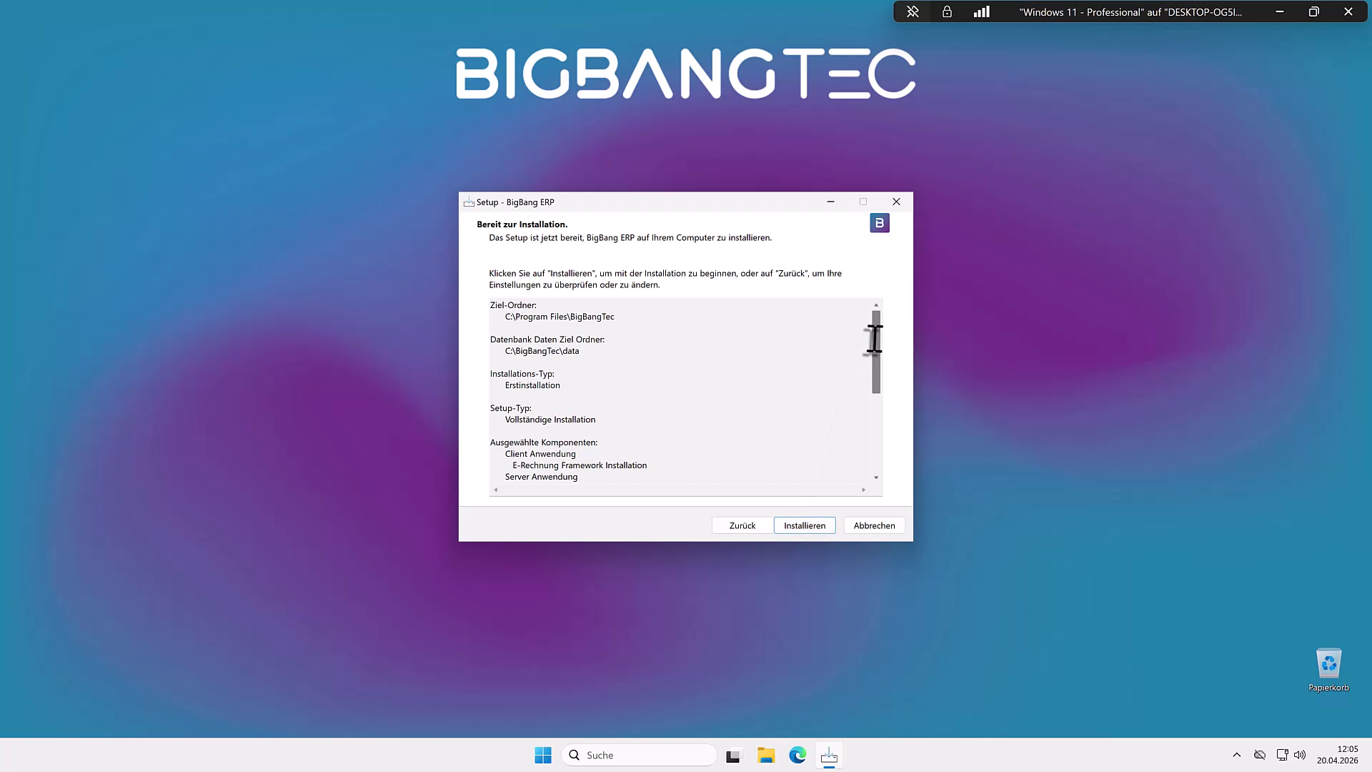 Schritt 10: Bereit zur Installation